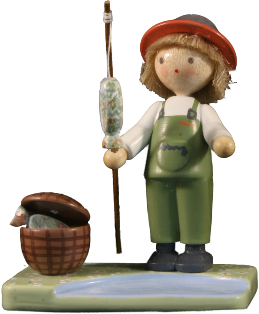 Junge mit Regenbogenforelle