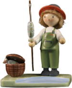 Junge mit Regenbogenforelle